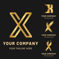 gouden letter x logo-collectie vector