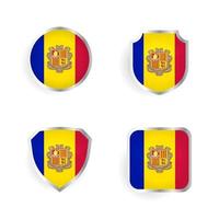 andorra land badge en label collectie vector