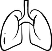 menselijk longen hand- getrokken vector illustratie
