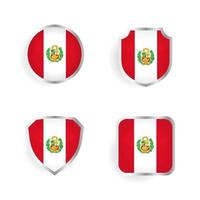 Peru land badge en label collectie vector