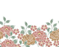 hand- getrokken roos wijnoogst batik naadloos achtergrond vector
