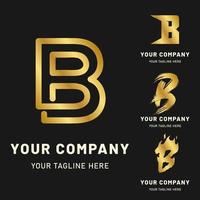 gouden letter b logo-collectie vector