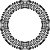 vector zwart monochroom ronde ornament ring van oude Griekenland. klassiek patroon kader grens Romeins rijk