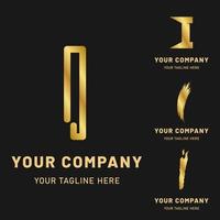 gouden letter i logo-collectie vector