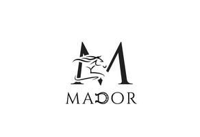 brief m paard vector modern logo