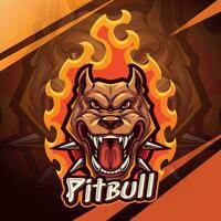 pitbull brand hoofd esport mascotte logo vector