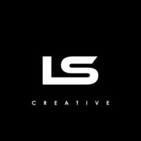 ls brief eerste logo ontwerp sjabloon vector illustratie