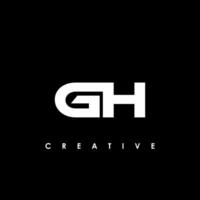 gh brief eerste logo ontwerp sjabloon vector illustratie