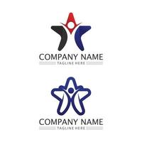 mensen icoon en ster werkgroep vector logo ontwerp voor bedrijf