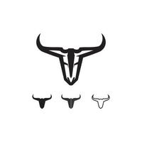 stier en buffelkop koe dier sport logo vector