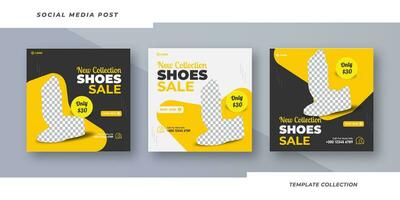 nieuw verzameling schoenen uitverkoop sociaal media post ontwerp pro vector