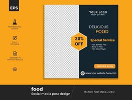 food restaurant social media post ontwerpsjabloon vector