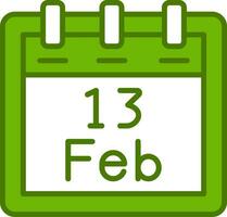 februari 13 vector icoon