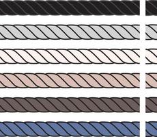 touwkoord naadloze patroonpenseel voor platte schetsen vector