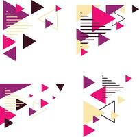 driehoek hoek vorm met abstract ontwerp. geïsoleerd Aan wit achtergrond. vector illustratie set.