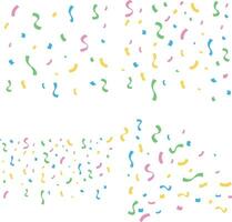 kleurrijk confetti partij met gemakkelijk ontwerp. vector illustratie set.