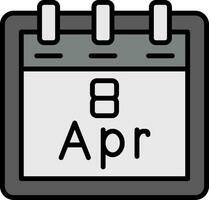 april 8 vector icoon