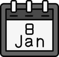 januari 8 vector icoon