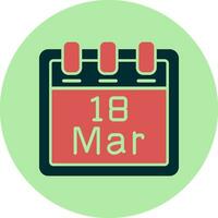 maart 18 vector icoon