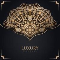 luxe sier mandala ontwerp achtergrond in gouden kleur vector