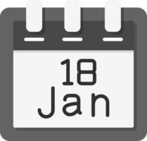 januari 18 vector icoon