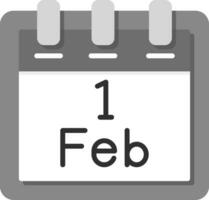 februari 1 vector icoon