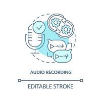 audio-opname blauw concept icoon vector