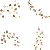 gedaald herfst bladeren met kleurrijk concept. gebladerte achtergrond. vector illustratie set.