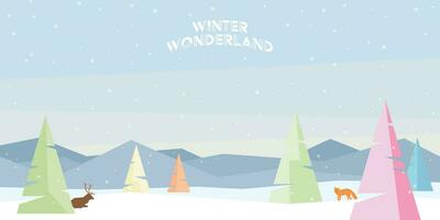 winter wonderland meetkundig elementen vector illustratie. vrolijk Kerstmis groet kaart sjabloon hebben blanco ruimte.