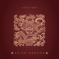 Aziatisch draak Chinese draak totem patroon vector