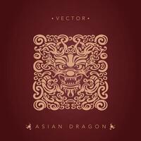 Aziatisch draak Chinese draak totem patroon vector