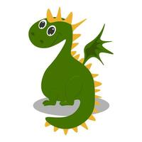 schattig tekenfilm groen draak. vector illustratie.