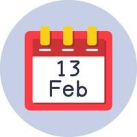 februari 13 vector icoon