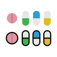 geneeskunde pillen en capsules van divers kleuren vector