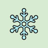 Kerstmis sneeuwvlok icoon met lineal kleur stijl vector