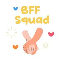 vrienden en vriendschap. hand- Holding hand, vuist stickers, clip art. vector