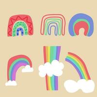 mooi regenbogen illustraties. vector pictogrammen reeks