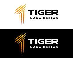 brief t monogram tijger klauw logo ontwerp. vector