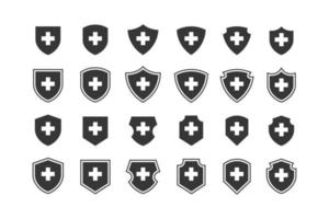 schild logo met cross vector collectie voor ziekenhuis of medisch