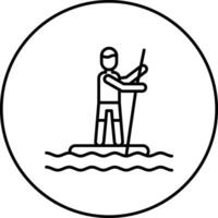 sta op paddle boarding vector icoon