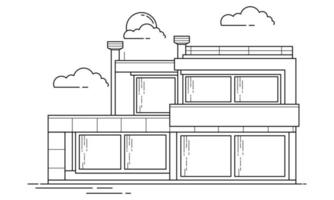 huisbouw schetsontwerp voor het tekenen van boekstijl acht vector