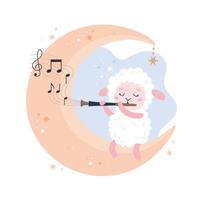 schattige schapen baby dier concept illustratie voor kinderdagverblijf, vector