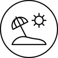 strand paraplu vector icoon