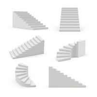 3D-witte architecturale objecten voor binnenruimte op en neer trappen vector