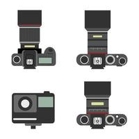 set van compacte en spiegelloze camera, pictogram digitale camera van vector. vector