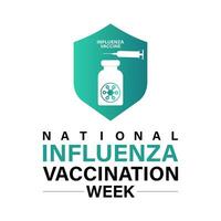 nationaal influenza vaccinatie week van december 1e naar 7e.. vlak ontwerp. folder ontwerp. achtergrond, banier, kaart, poster, sjabloon. vector illustratie