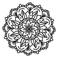 mandala cirkelvormig symmetrisch patroon. oosters ornament zwarte omtrek vector