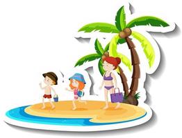 gelukkige familie op vakantie aan het strand vector