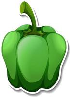 groene paprika sticker op witte achtergrond vector