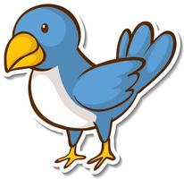 een blauwe vogel die op een tak staat sticker vector